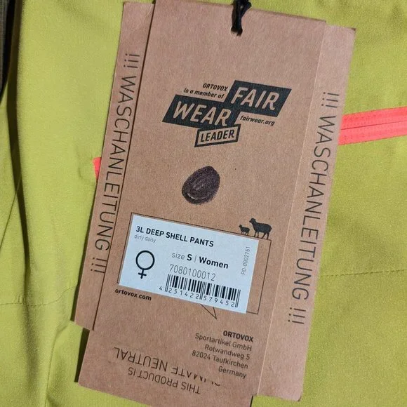 Brand New Ortovox 3L DEEP SHELL  PANTS in "Dirty Daisy" Women's Ski Snowboard - Picture 3 of 4